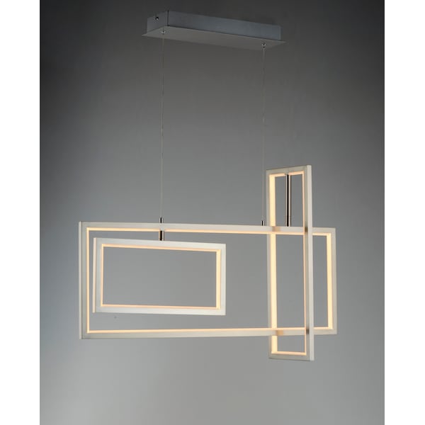 Link 3-Light 15.5 Wide Satin Nickel Linear Pendant